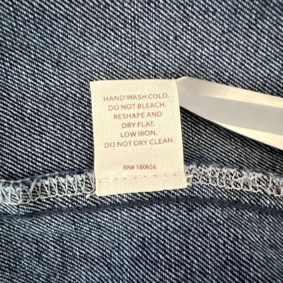 Brit.NY Denim Jean Jacket XL Blue Embellished Satin Mixed Media Floral NEW - Picture 11 of 15